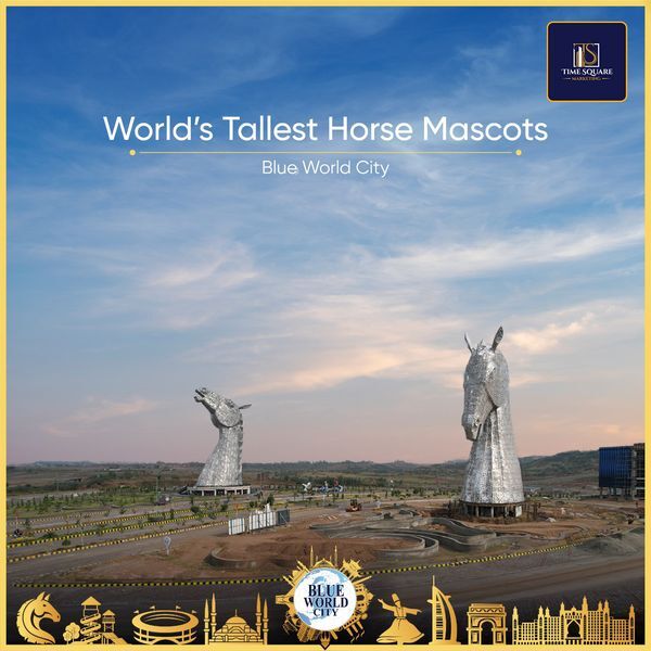 Blue World City Horse Mascot